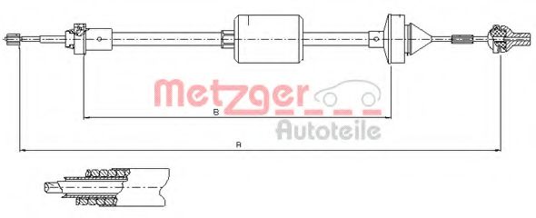 10.2842 METZGER Clutch Clutch Cable