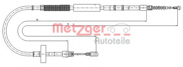 10.7537 METZGER Cable, parking brake