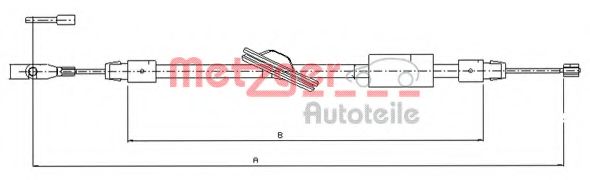 10.9437 METZGER Brake System Cable, parking brake