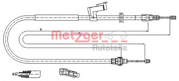 11.5494 METZGER Brake System Cable, parking brake