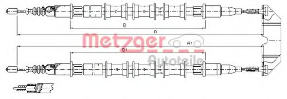 11.5933 METZGER Cable, parking brake