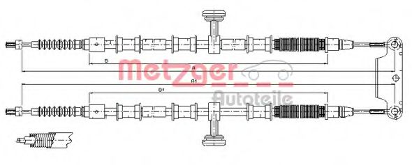 11.5945 METZGER Cable, parking brake