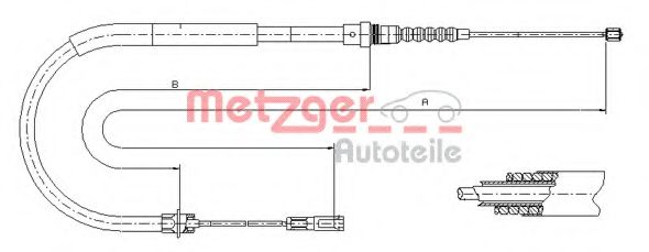 11.6026 METZGER Cable, parking brake