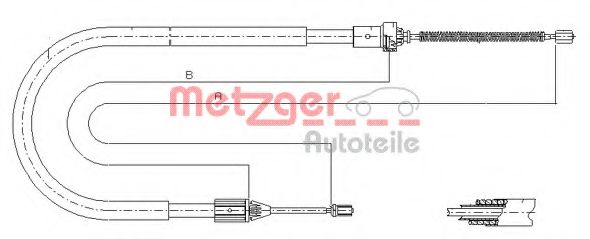 11.6584 METZGER Cable, parking brake