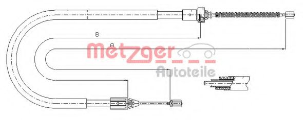 11.6586 METZGER Cable, parking brake