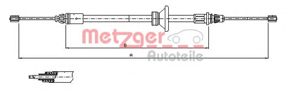11.6801 METZGER Cable, parking brake