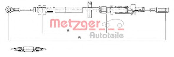 1171.7 METZGER Cable, parking brake