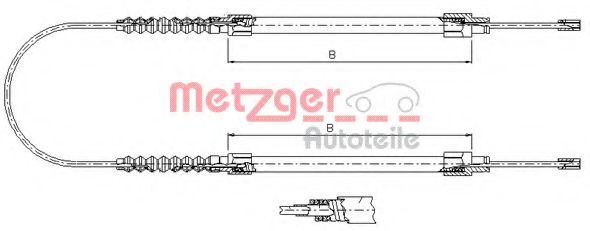 1171.8 METZGER Cable, parking brake