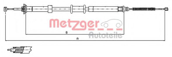 12.0701 METZGER Cable, parking brake