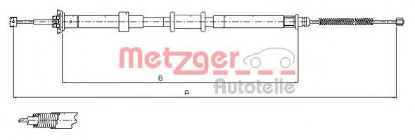 12.0702 METZGER Cable, parking brake