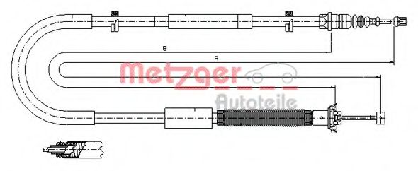12.0703 METZGER Brake System Cable, parking brake