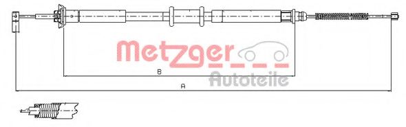 12.0704 METZGER Brake System Cable, parking brake