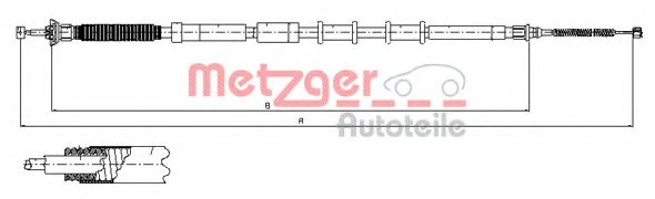 12.0719 METZGER Cable, parking brake