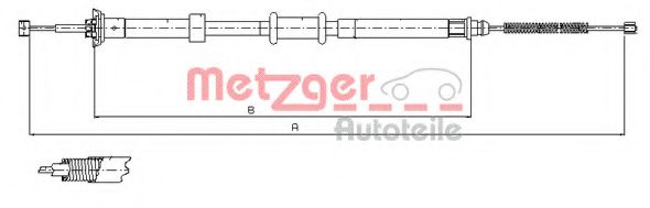 12.0724 METZGER Cable, parking brake