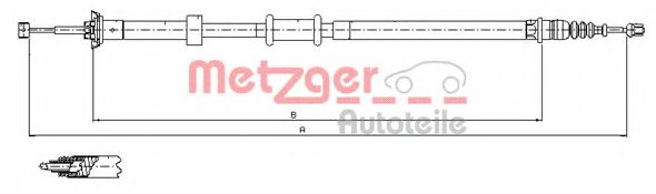 12.0726 METZGER Cable, parking brake