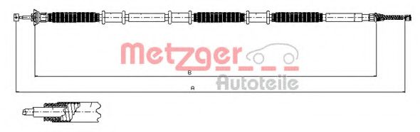12.0734 METZGER Cable, parking brake