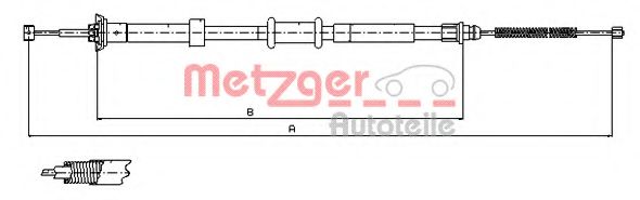 12.0764 METZGER Cable, parking brake