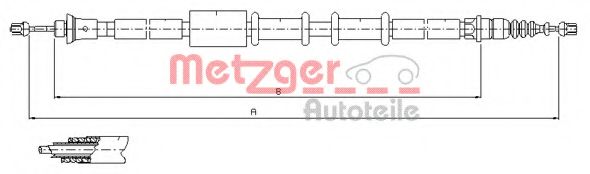 1651.22 METZGER Cable, parking brake