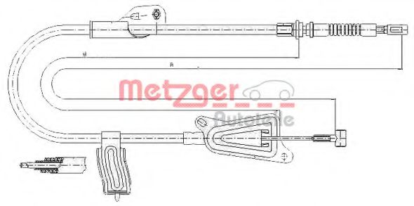 17.0124 METZGER Brake System Cable, parking brake