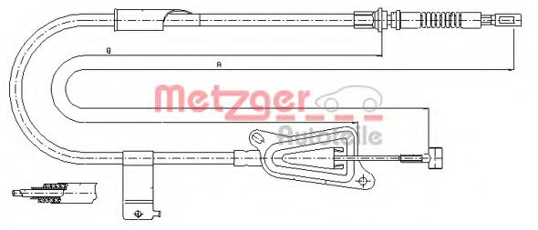 17.0125 METZGER Cable, parking brake