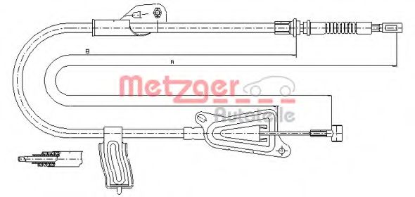 17.0126 METZGER Brake System Cable, parking brake