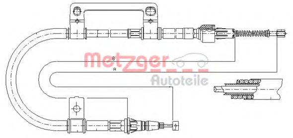 17.0591 METZGER Cable, parking brake