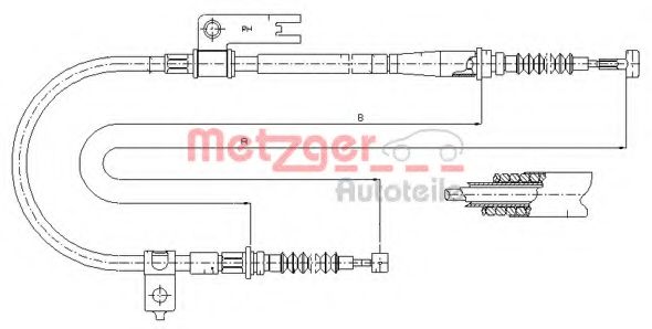 17.0595 METZGER Cable, parking brake