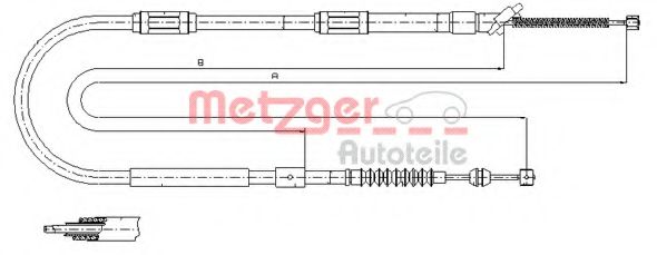 17.1041 METZGER Cable, parking brake