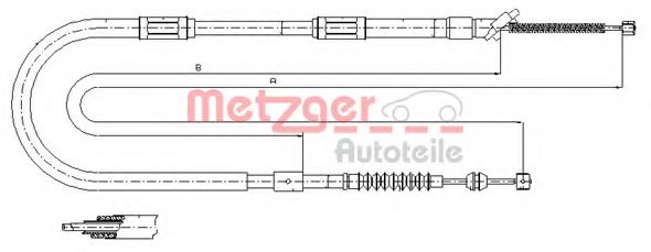 17.1042 METZGER Cable, parking brake