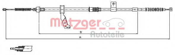 17.1481 METZGER Cable, parking brake