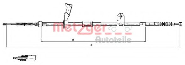 17.1482 METZGER Brake System Cable, parking brake