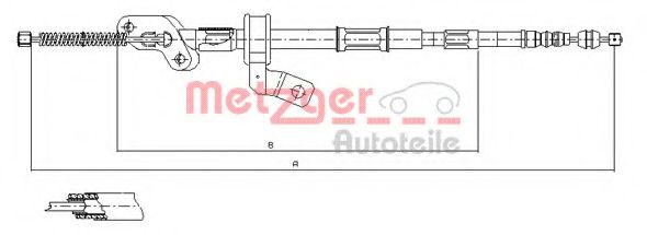 17.1550 METZGER Brake System Cable, parking brake