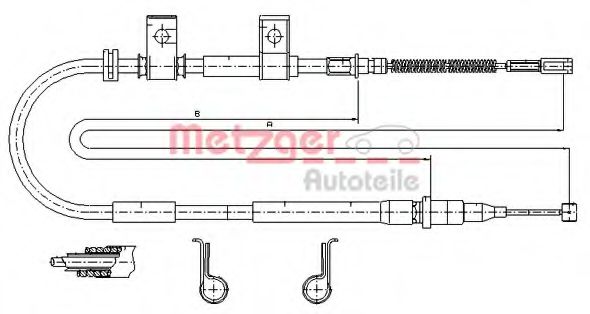 17.3502 METZGER Brake System Cable, parking brake