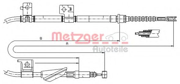 17.4034 METZGER Cable, parking brake
