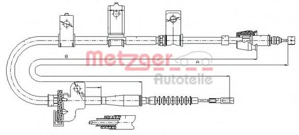 17.6020 METZGER Cable, parking brake