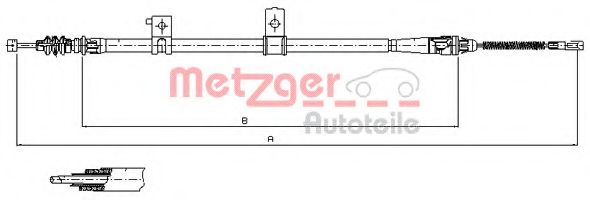 17.6032 METZGER Cable, parking brake
