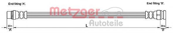 4110228 METZGER Brake System Brake Hose