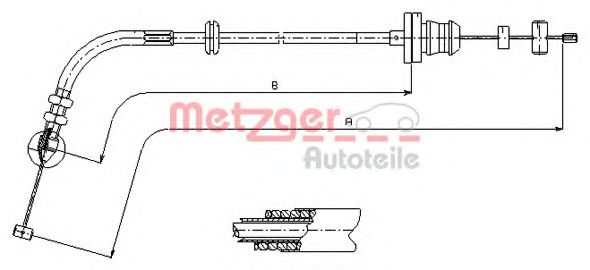 413.22 METZGER Brake System Cable, parking brake