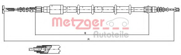 441.3 METZGER Cable, parking brake