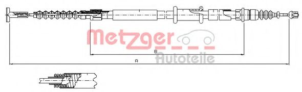 461.12 METZGER Cable, parking brake