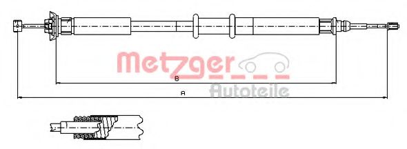 631.20 METZGER Cable, parking brake