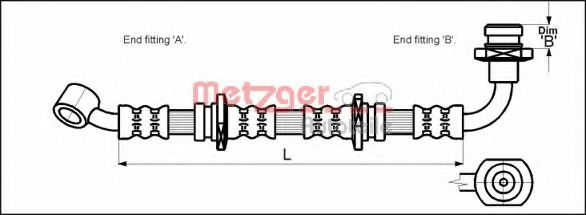 4110071 METZGER Brake System Brake Hose