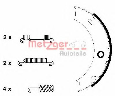 KR956 METZGER Brake Shoe Set, parking brake
