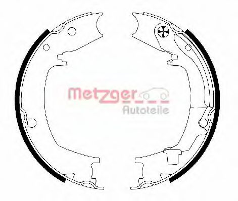 MG 204 METZGER Bremsanlage Bremsbackensatz, Feststellbremse