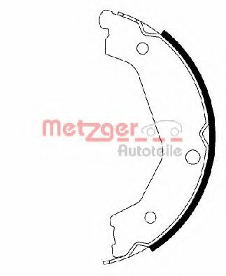 MG 206 METZGER Brake Shoe Set, parking brake