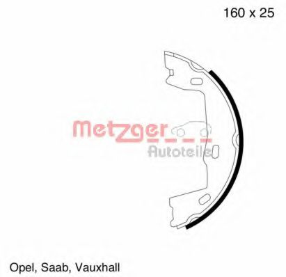 MG 347 METZGER Brake Shoe Set, parking brake