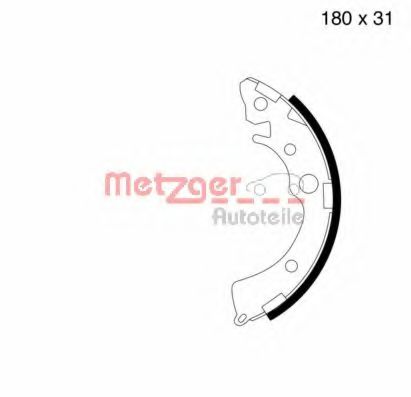 MG 657 METZGER Brake System Brake Shoe Set