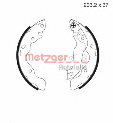 MG 987 METZGER Brake System Brake Shoe Set