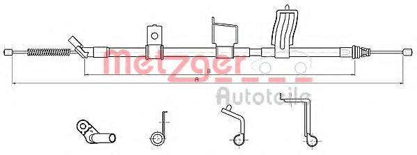17.0328 METZGER Brake System Cable, parking brake