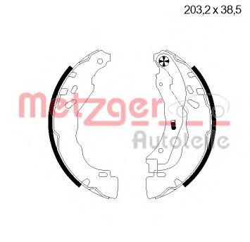 MG 124 METZGER Brake Shoe Set